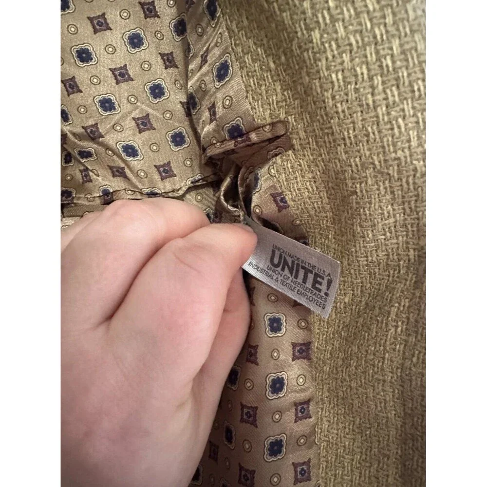 Vintage 90s Carroll & Co Beverly Hills Silk Wool Blazer 41L Made USA Old Money